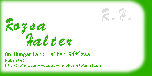 rozsa halter business card
